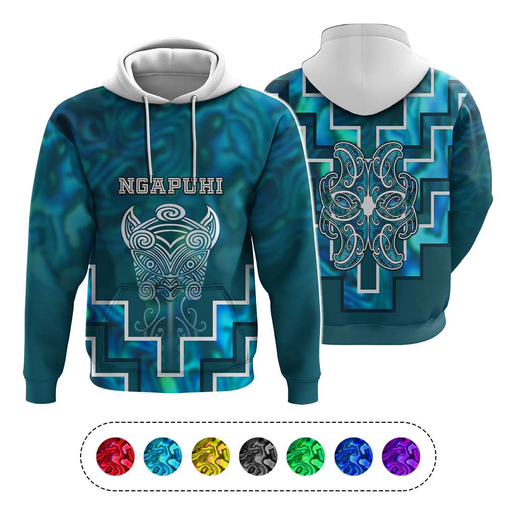 Custom New Zealand Aotearoa Iwi Hoodie Maori Tiki With Poutama Motifs CTM05 Pullover Hoodie Multicolor - Polynesian Pride