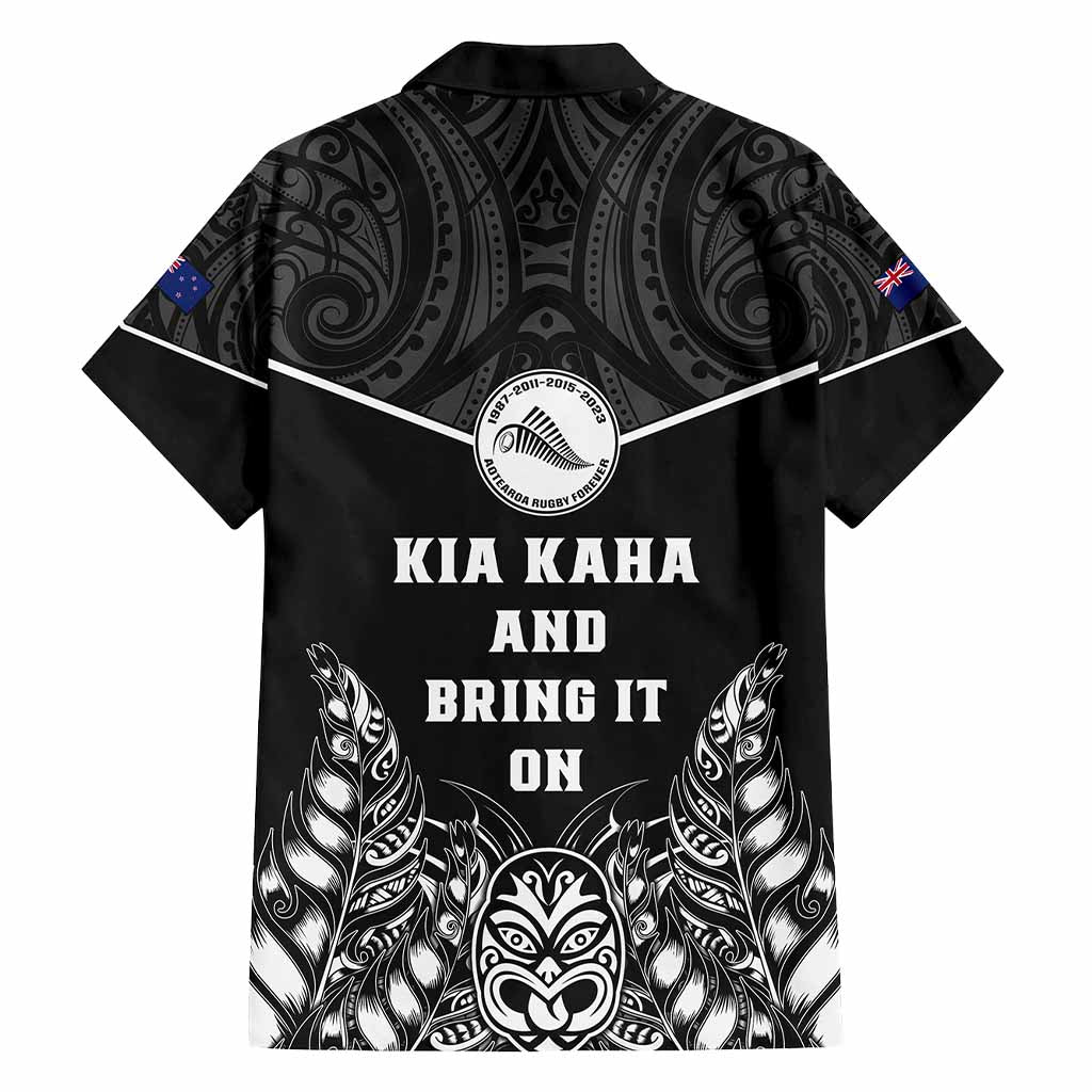Custom Photo New Zealand Fern Rugby Hawaiian Shirt Maori Pattern