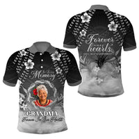 Custom Photo In Loving Memory Memorial Polo Shirt Hawaiian Lei With Plumeria CTM05