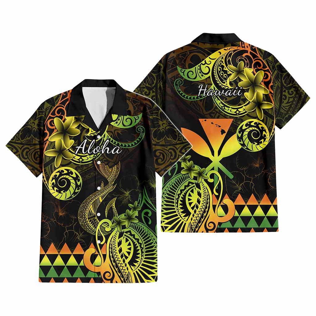 Custom Hawaii Symbols Hawaiian Shirt Plumeria Kakau Polynesian Tribal