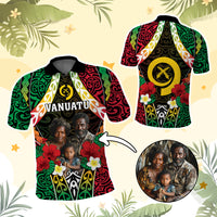 Custom Photo Vanuatu Children's Day Polo Shirt Pig Tusk Polynesian Pattern