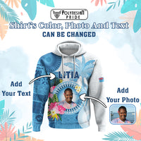 Custom Photo Fiji Hoodie Polynesian Palm Tree Fijian Tapa Pattern - Polynesian Pride