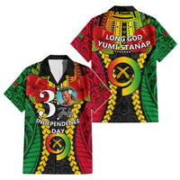 Custom Photo Vanuatu Independence Day Hawaiian Shirt Pig Tusk Polynesian Pattern