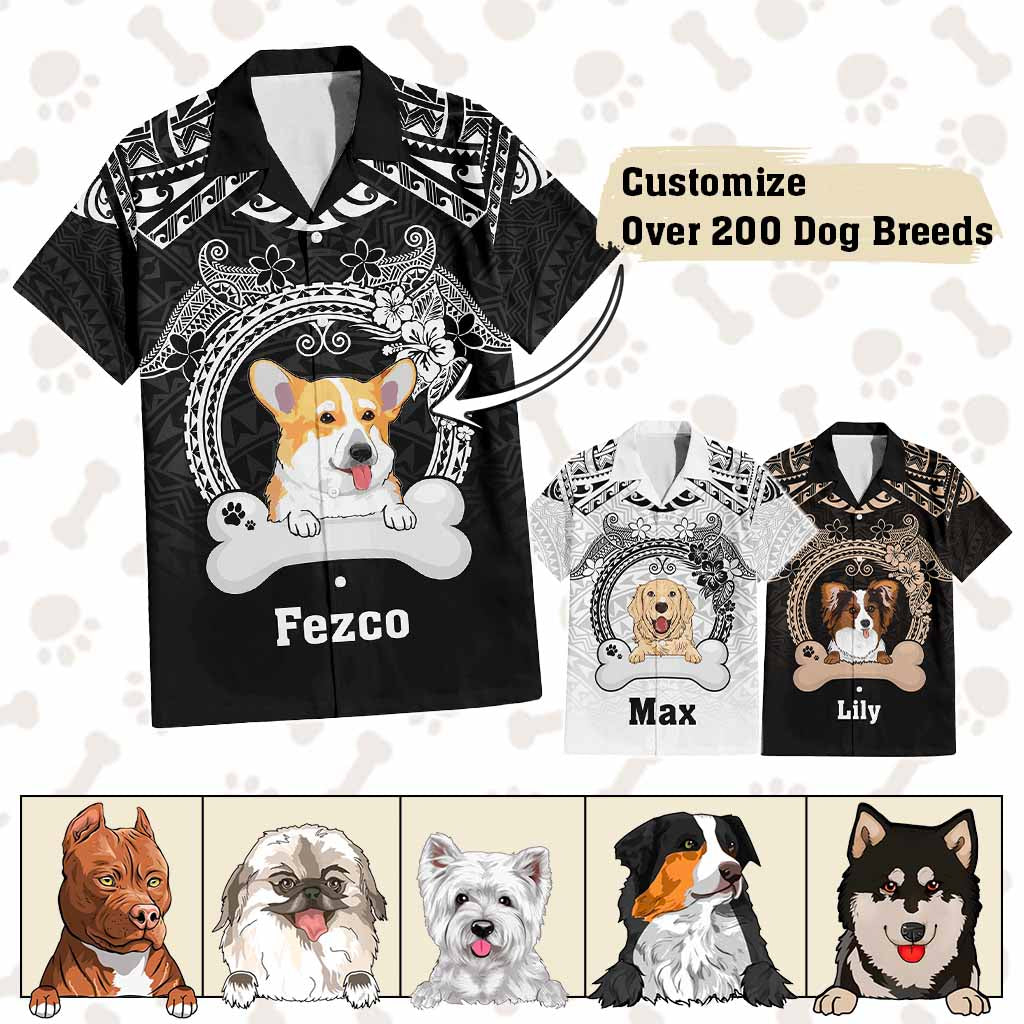 Custom Dog Hawaiian Shirt With Polynesian Pattern
