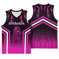 New Zealand Aotearoa Iwi Personalised Text Basketball Jersey Maori Hei Tiki Special Style CTM05 - Polynesian Pride