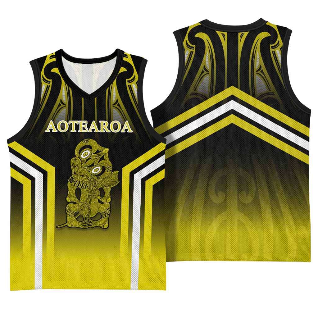 New Zealand Aotearoa Iwi Personalised Text Basketball Jersey Maori Hei Tiki Special Style CTM05 - Polynesian Pride