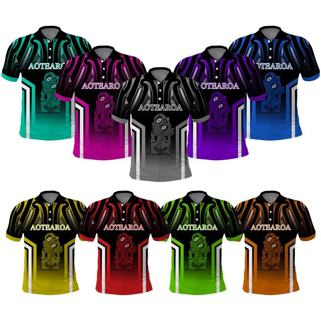 New Zealand Aotearoa Iwi Personalised Text Polo Shirt Maori Hei Tiki Special Style CTM05 - Polynesian Pride