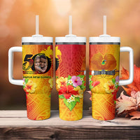 Custom Photo Papua New Guinea 50th Years Tumbler With Handle Hapi De bilong Indipendens Papua Niugini CTM09