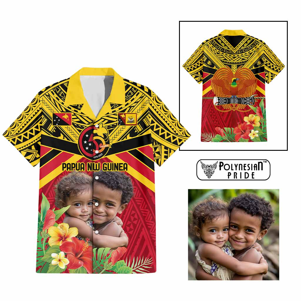 Custom Photo Provinces of Papua New Guinea 50th Years Hawaiian Shirt Hapi De bilong Indipendens