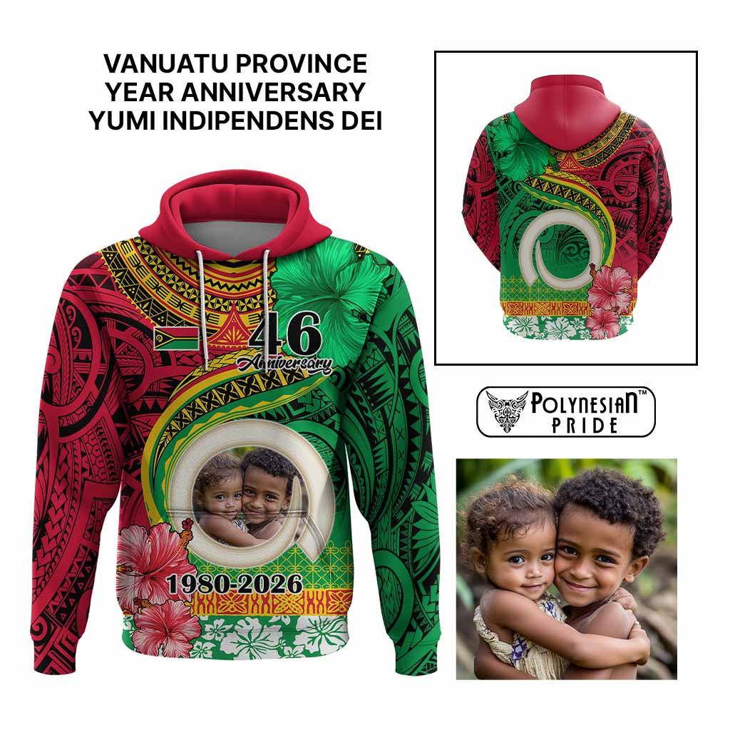 Custom Photo Vanuatu Year Anniversary Hoodie Yumi Indipendens Dei