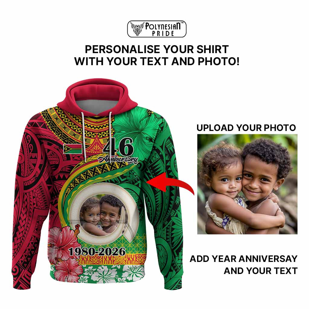 Custom Photo Vanuatu Year Anniversary Hoodie Yumi Indipendens Dei