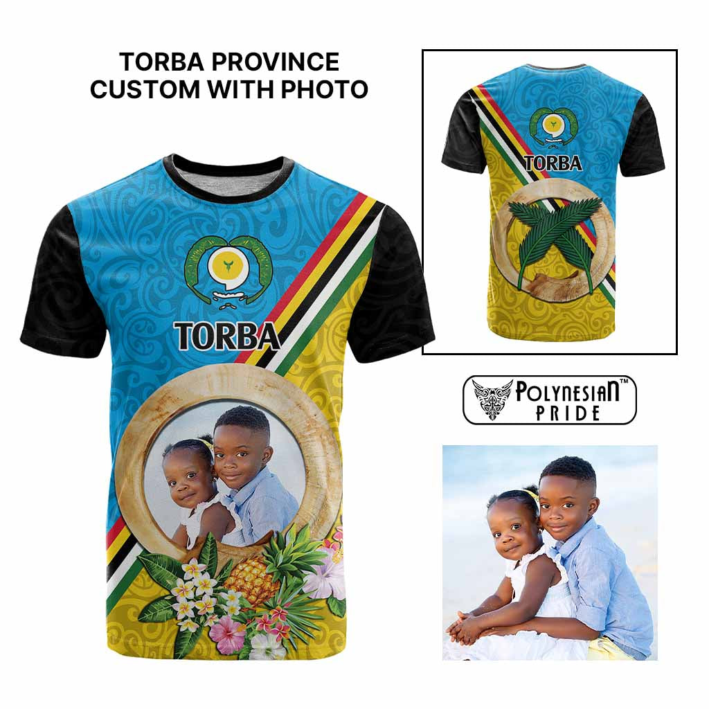 Torba Province Custom T Shirt With Photo Vanuatuan Boar's Tusk Flag Multicolored