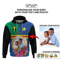 Tafea Province Custom Hoodie With Photo Vanuatuan Boar's Tusk Flag Multicolored CTM09