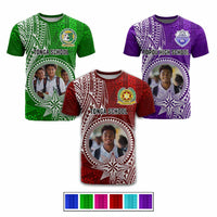 Custom Photo Tonga Back To School T Shirt Polynesian Ngatu Tribal