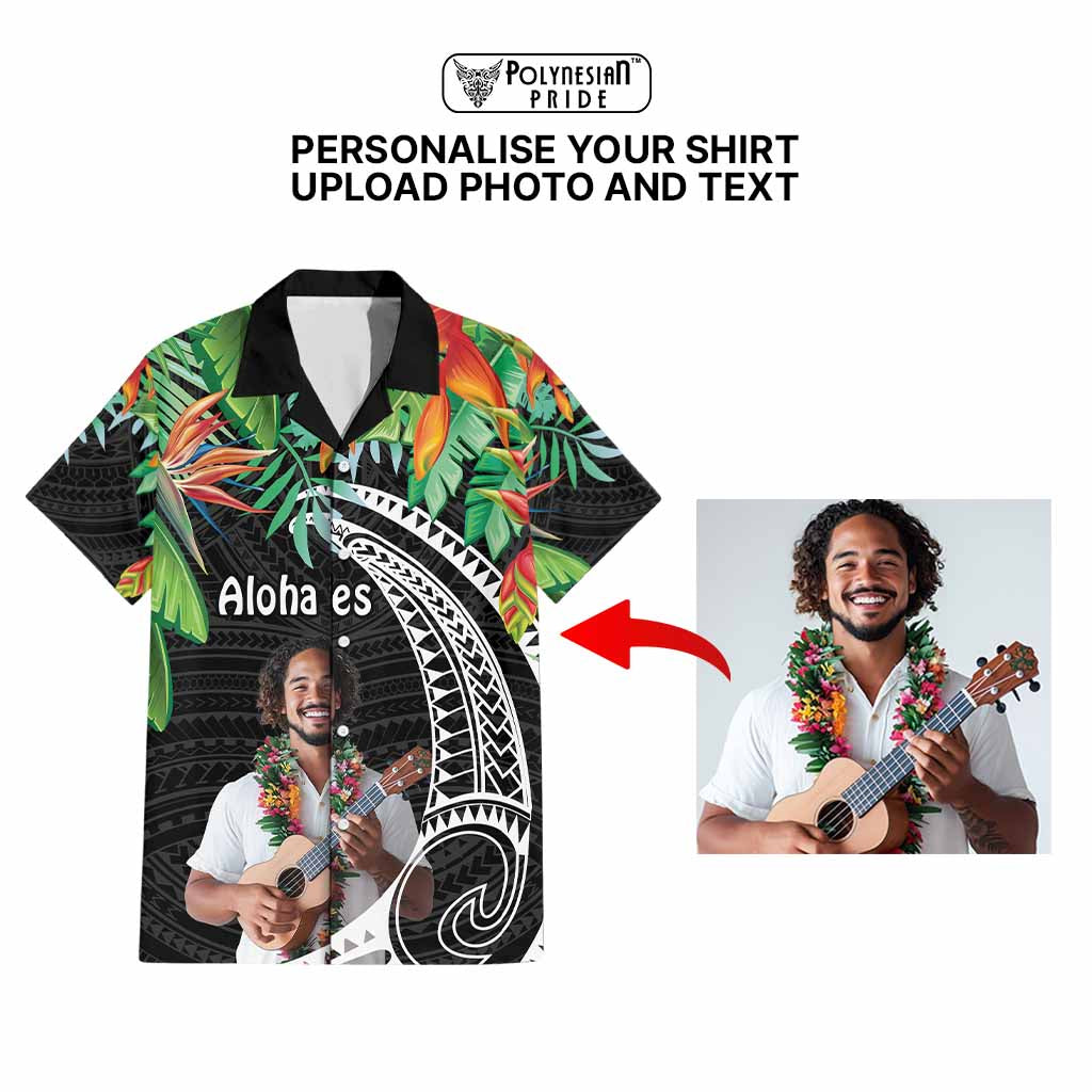 Custom Photo Polynesian Tribal Tattoo with Tropical Vibe Hawaiian Shirt