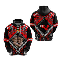 Custom Photo Tonga Hoodie Polynesian Pattern Mixed Ngatu Kupesi
