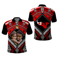 Custom Photo Tonga Polo Shirt Polynesian Pattern Mixed Ngatu Kupesi