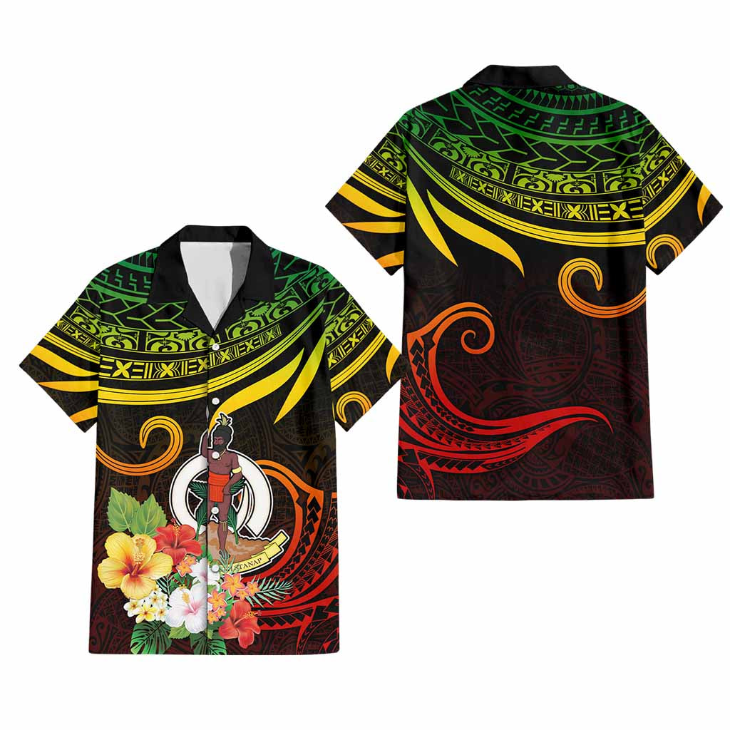 Personalized Photo Polynesian Hawaiian Shirt Flower With Coat Of Arms