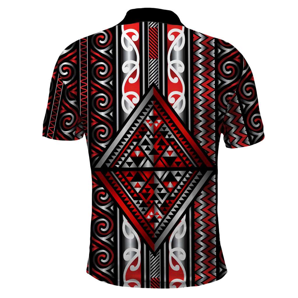 Personalised Aotearoa Iwi Photo Name Polo Shirt Traditional Maori Taniko Kowhaiwhai Pattern