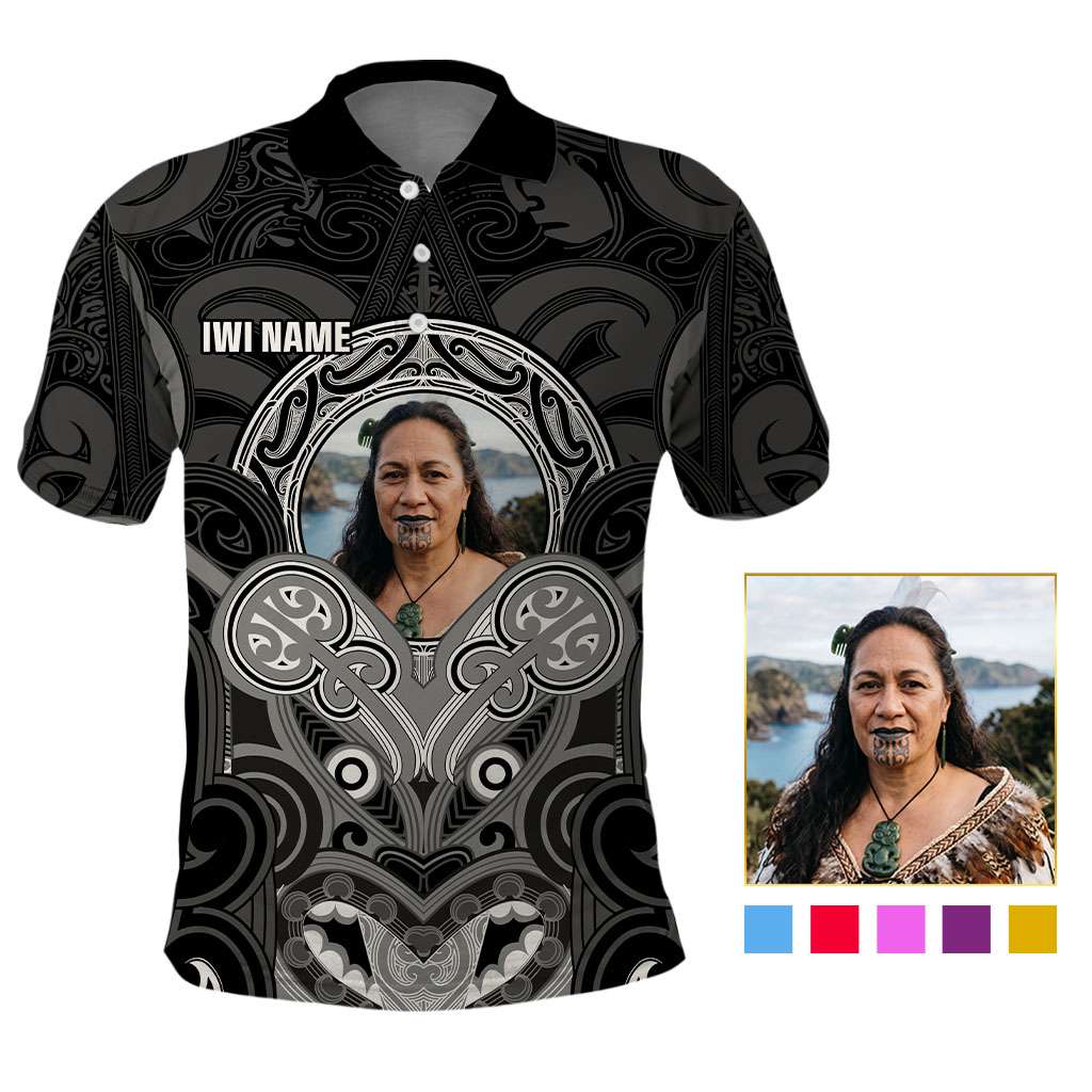 Personalised Aotearoa Iwi Photo Name Polo Shirt Maori Tribal Ethnic Inspired Tradition