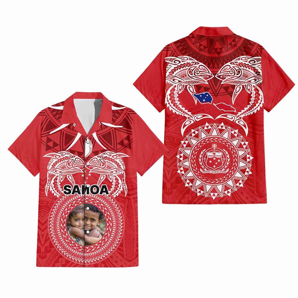 Custom Photo Samoa Hawaiian Shirt Polynesian Fish Tattoo and Boar Tusk Art