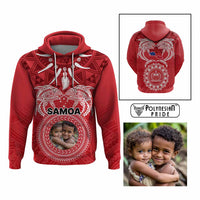Custom Photo Samoa Hoodie Polynesian Fish Tattoo and Boar Tusk Art