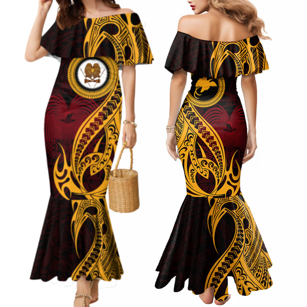 Custom Provinces of Papua New Guinea Mermaid Dress Bird of Paradise Polynesian Tribal - Polynesian Pride