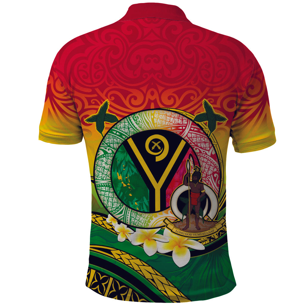 Custom Photo Vanuatu Provinces Polo Shirt Coat Of Arms Mix Flag - Polynesian Pride