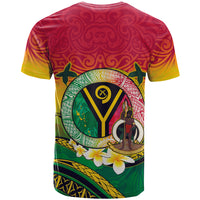 Custom Photo Vanuatu Provinces T Shirt Coat Of Arms Mix Flag - Polynesian Pride
