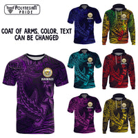 Custom Polynesian T Shirt, Polo Shirt, Hoodie Hammerhead Shark With Coat of Arms CTM14