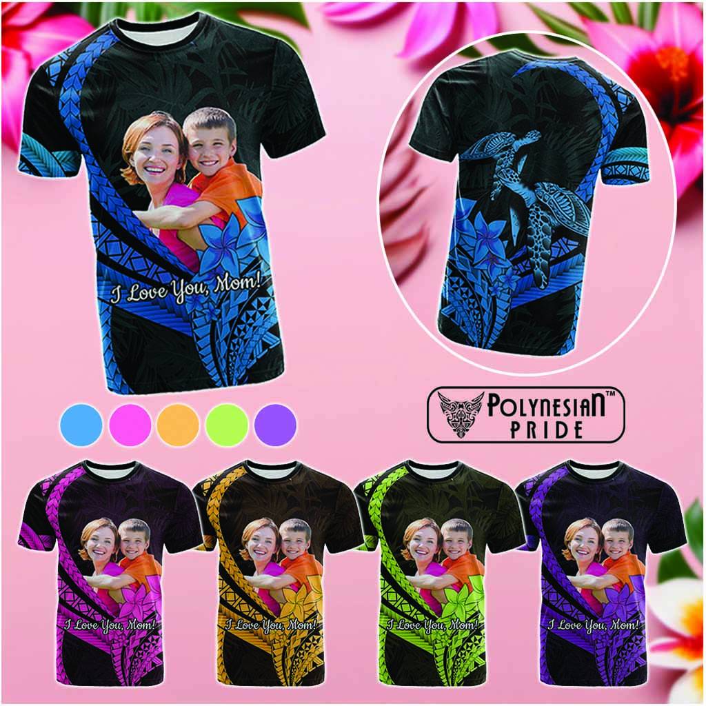 Custom Photo Polynesia Mother's Day T Shirt Polynesian Pattern Tropical Vibes