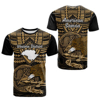 Custom American Samoa T Shirt Coat Of Arms With Districts Map Polynesian Pattern