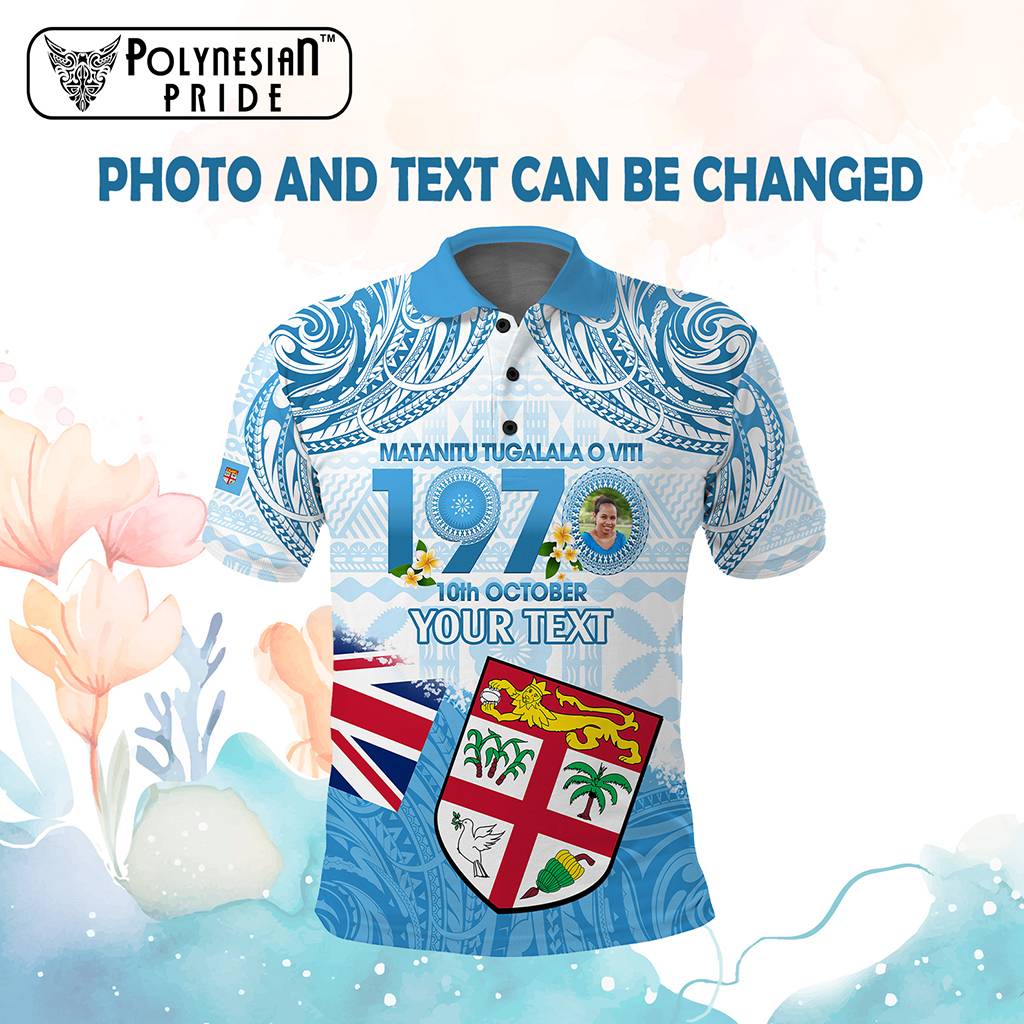 Custom Photo Fiji Day 1970 Polo Shirt Proud To Be A Fijian Tapa Pattern