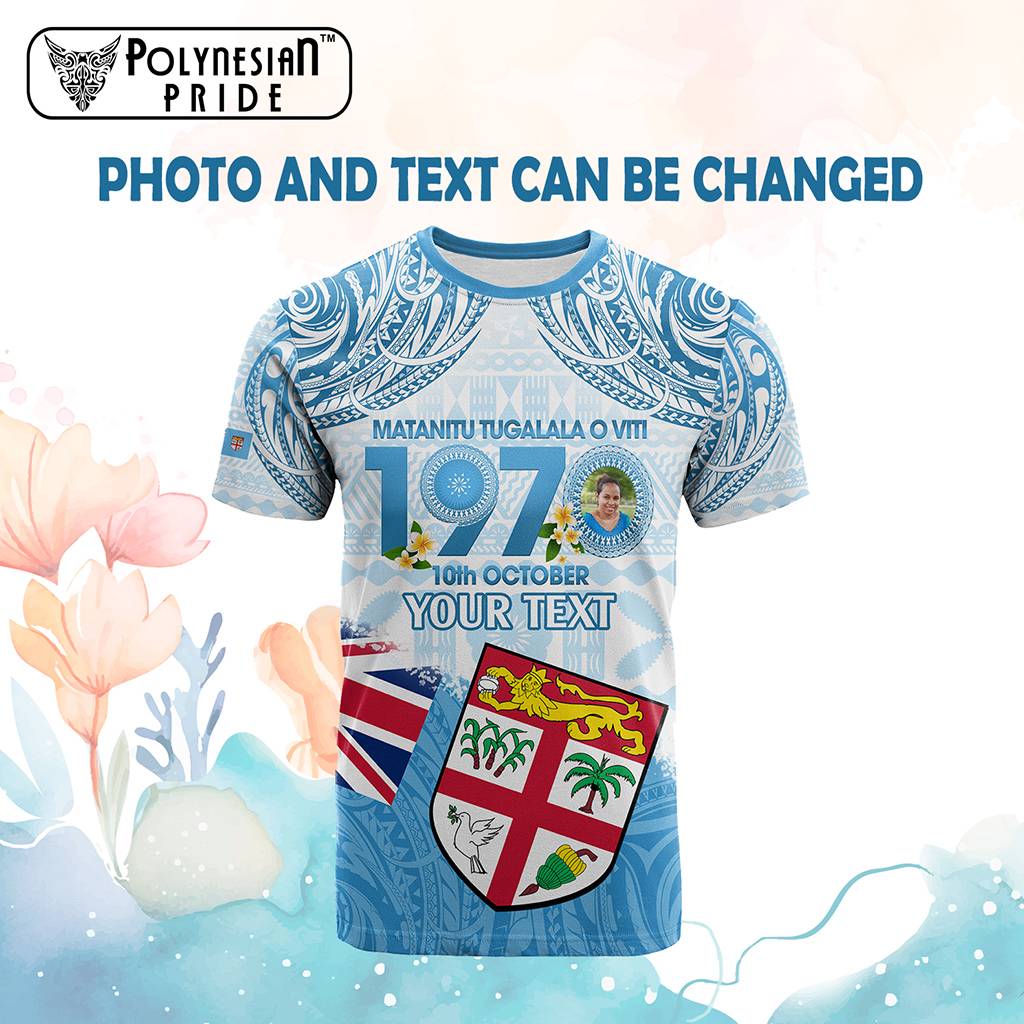 Custom Photo Fiji Day 1970 T Shirt Proud To Be A Fijian Tapa Pattern