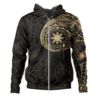 Philippines Polynesian Tribal Tattoo Style Gold Hoodie