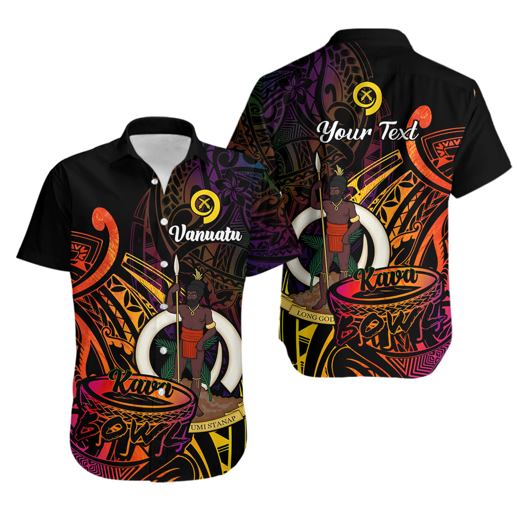 Personalised Vanuatu Kava Bowl Matching Hawaiian Shirt and Dress Polynesian Gradient LT14 No Dress Reggae - Polynesian Pride