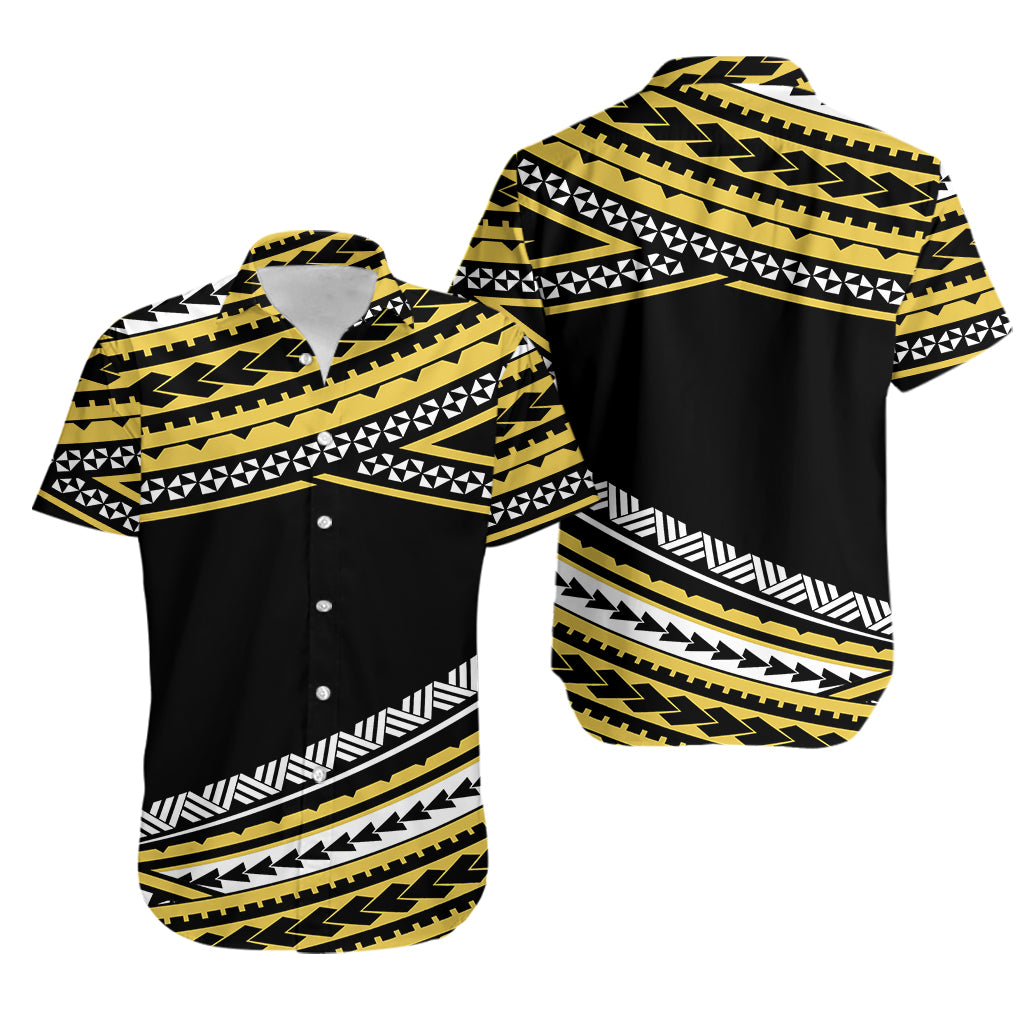 Polynesian Couples Matching Outfits Combo Long Sleeve Dress Simple Gold No.2 LT6 - Polynesian Pride