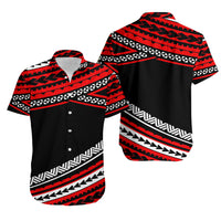 Polynesian Couples Matching Outfits Combo Long Sleeve Dress Simple Red LT6 - Polynesian Pride