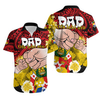 Dads Day Tonga Matching Dress and Hawaiian Shirt Idea Dad Ofa lahi atu Polynesian Flowers Tribal LT9 - Polynesian Pride