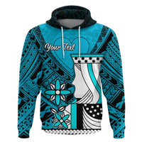 Custom Polynesian Valentine Couple Hoodie Queen and King Heart Blue Version LT9 - Polynesian Pride
