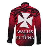 (Custom Personalised) Alo Chiefdom Wallis et Futuna Hawaii Long Sleeve Button Shirt Polynesian Pattern and Flag LT13 - Polynesian Pride