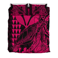 Hawaii Sea Turtle Bedding Set Polynesia Kakau with Kanaka Maoli Pink LT9 - Polynesian Pride