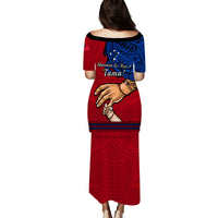 Polynesian Pride Father Day Samoa Puletasi Dress Manuia le Aso Sa o Tama Red Version LT14 - Polynesian Pride