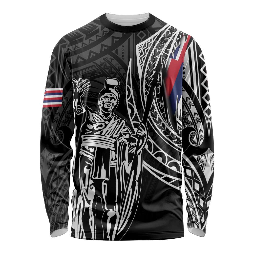 Hawaii King Flag Polynesian Long Sleeve Shirt Tity Style