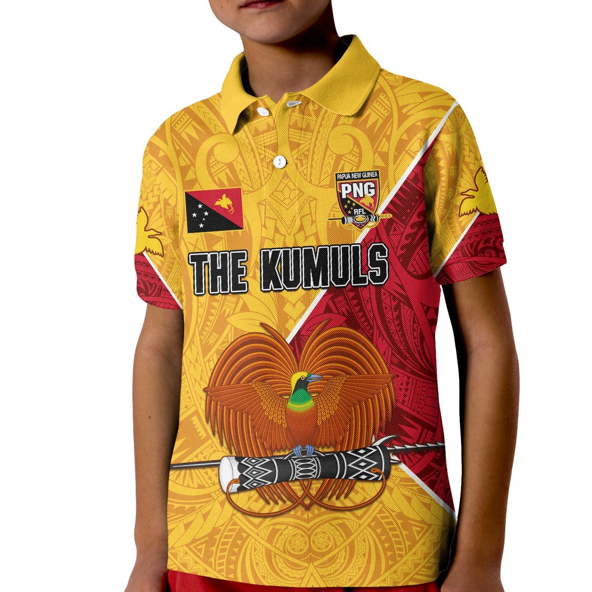 The Kumuls PNG Polo Shirt KID Papua New Guinea Polynesian Dynamic Style LT14 - Polynesian Pride