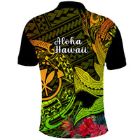 Hawaii Polo Shirt Polynesian Shark Tattoo Kanaka Maoli Unique Reggae LT14