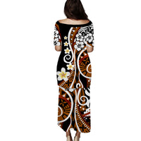 Plumeria Polynesian Puletasi Dress Trending Brown LT6 - Polynesian Pride