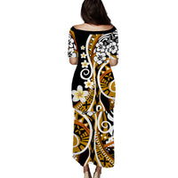 Plumeria Polynesian Puletasi Dress Trending Gold LT6 - Polynesian Pride