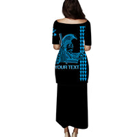 Hawaii Puletasi Dress King Kamehameha Day - Blue LT6 - Polynesian Pride