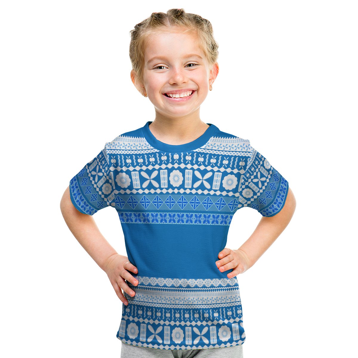 Bula Fiji T Shirt Kid Tapa Pattern LT13 Youth XL Size14 - Polynesian Pride